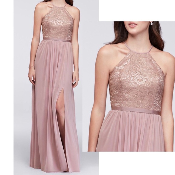 David's Bridal Dresses Davids Bridal Rose Gold Metallic Dress